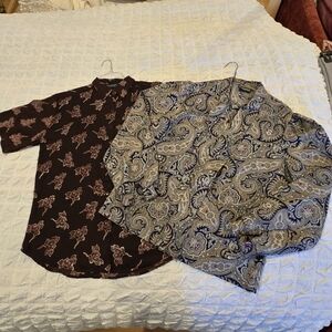 Bundle of 2 Women’s Blouses – Size Small – Paisley & Floral Prints